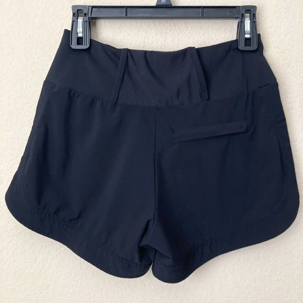 Athleta Ascender Athletic Gym Shorts Side Stripes Running Workout - Picture 6 of 12